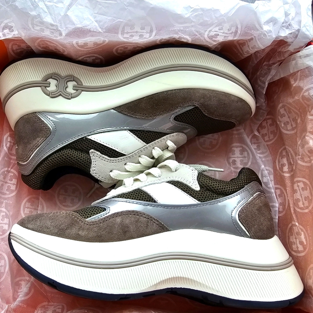 Tory Burch Gemini Platform Sneakers 5.5 w/Box - Picture 2 of 10